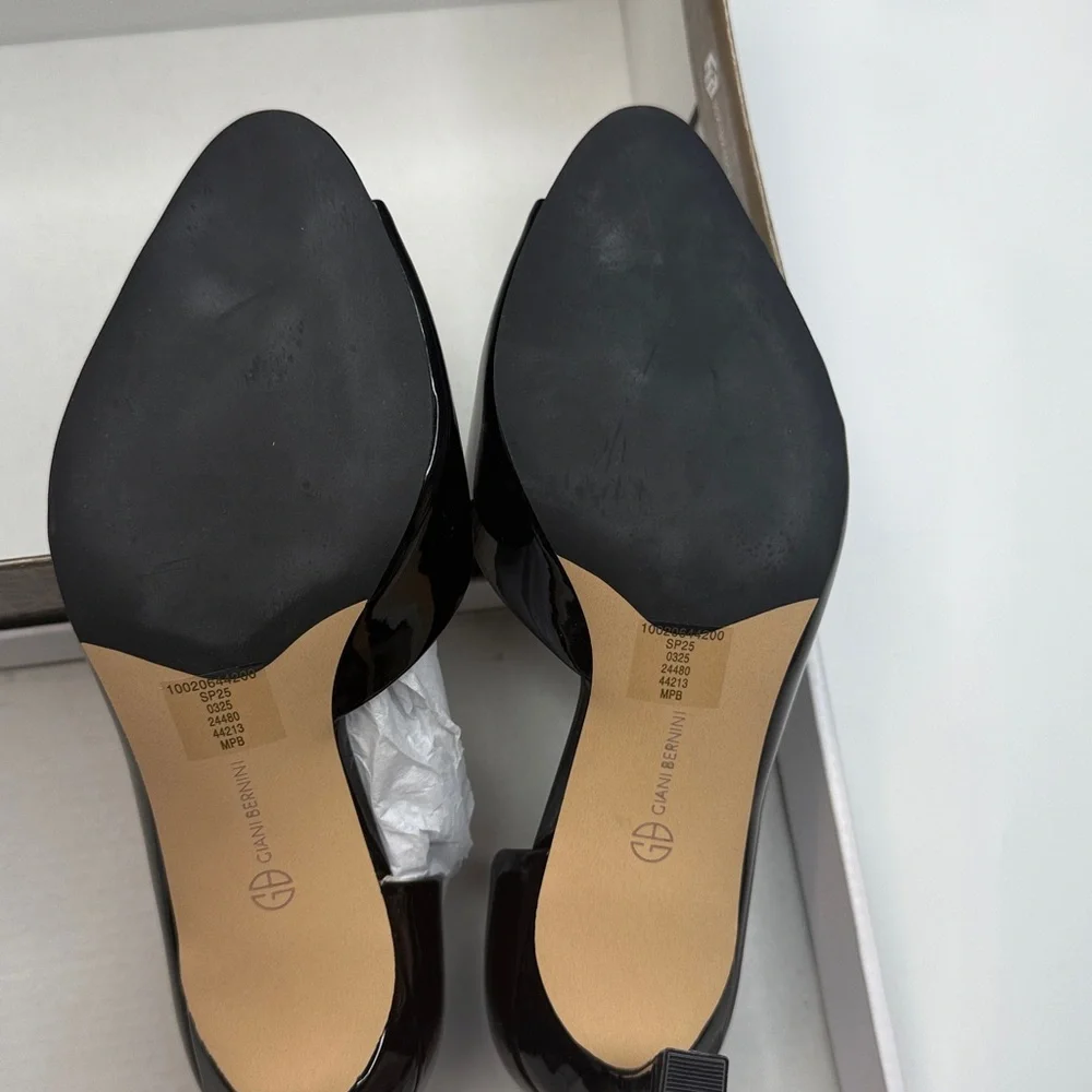 Giani Bernini Women's Valorr Peep Toe d'Orsay Leather Pumps- Size 5